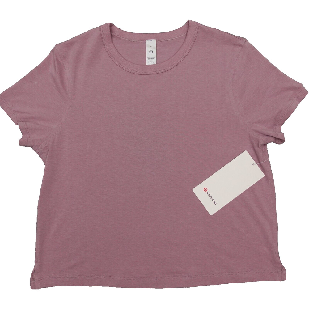 New Lululemon Size 6 Classic Fit Cotton Blend Tee Shirt RSBL Rose Blush Pink